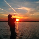 Fishing at sunrise at a fishing camp in South Louisiana -- Camp Reggio.